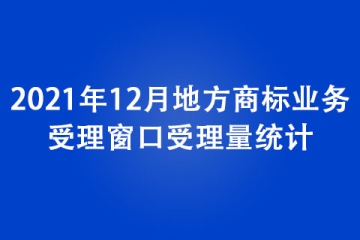 2021年12月地方商標業務受理窗口受理量統計